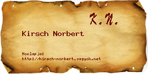 Kirsch Norbert névjegykártya